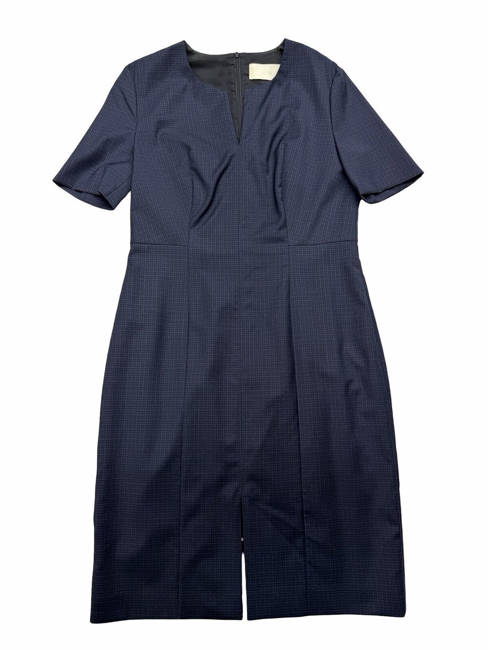 Hugo Boss Delysia Virgin Wool Micro Check Sheath Dress Size US 6